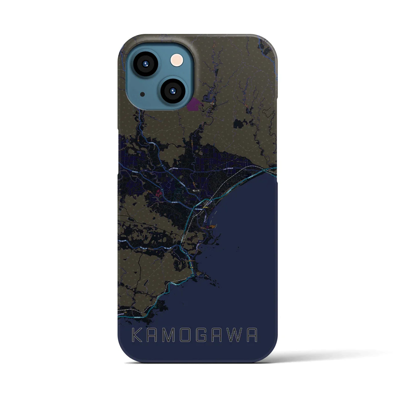 【鴨川(千葉県)】地図柄iPhoneケース(バックカバータイプ)