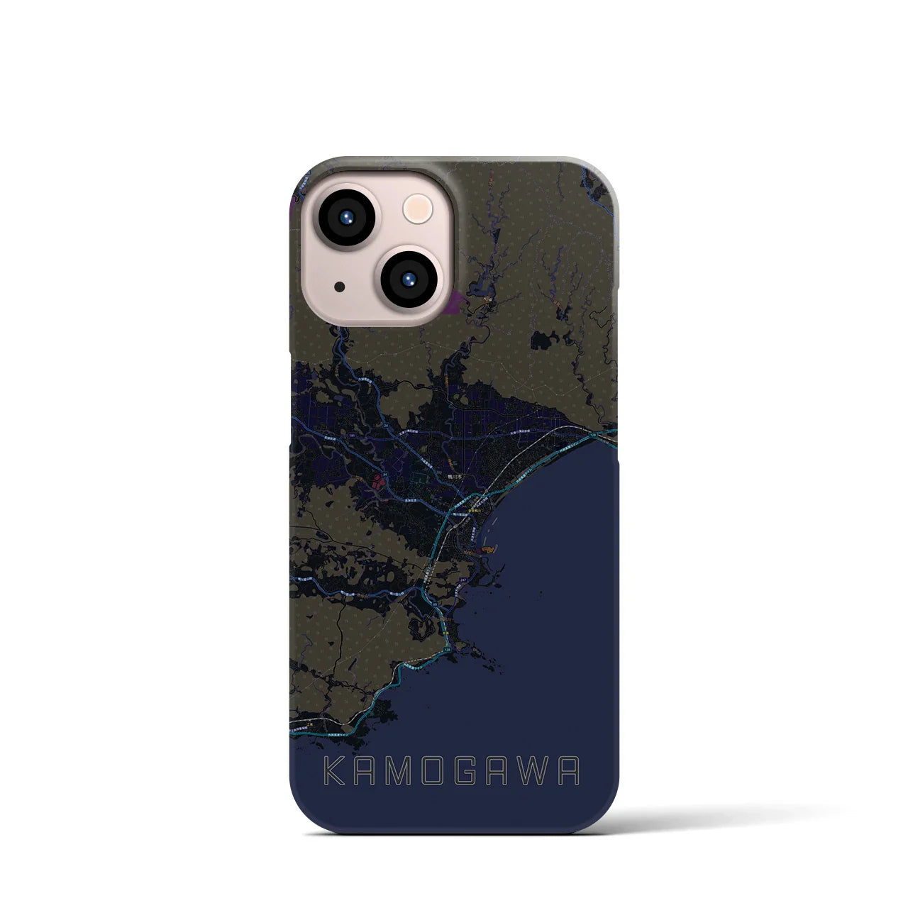 【鴨川(千葉県)】地図柄iPhoneケース(バックカバータイプ)