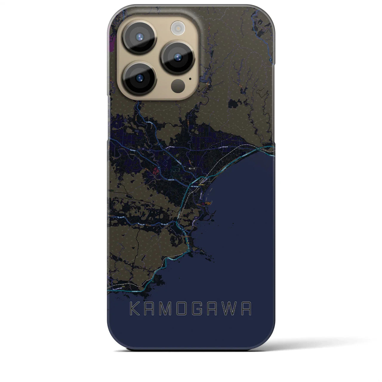 【鴨川(千葉県)】地図柄iPhoneケース(バックカバータイプ)