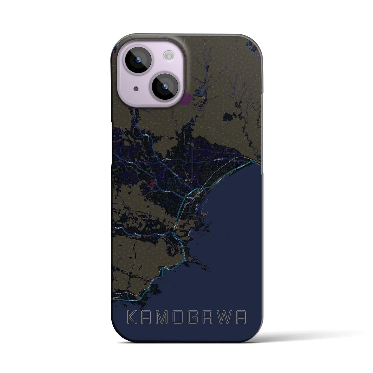 【鴨川(千葉県)】地図柄iPhoneケース(バックカバータイプ)