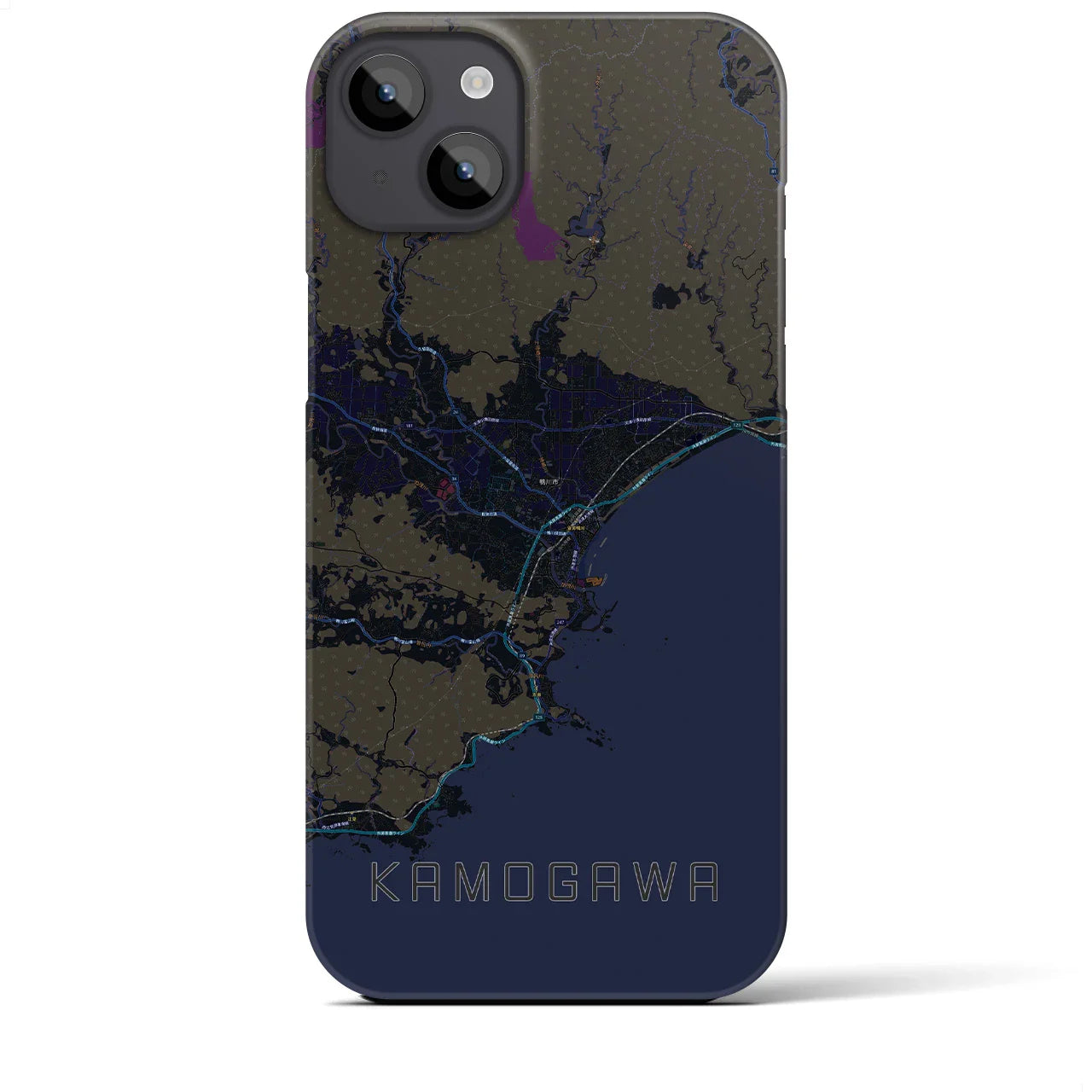 【鴨川(千葉県)】地図柄iPhoneケース(バックカバータイプ)