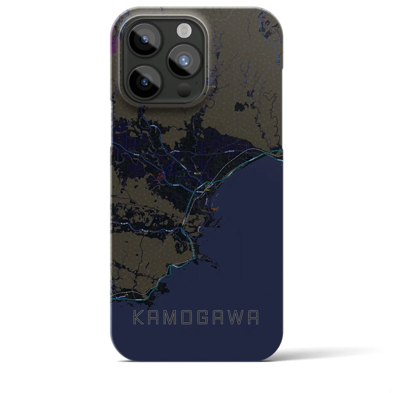【鴨川(千葉県)】地図柄iPhoneケース(バックカバータイプ)