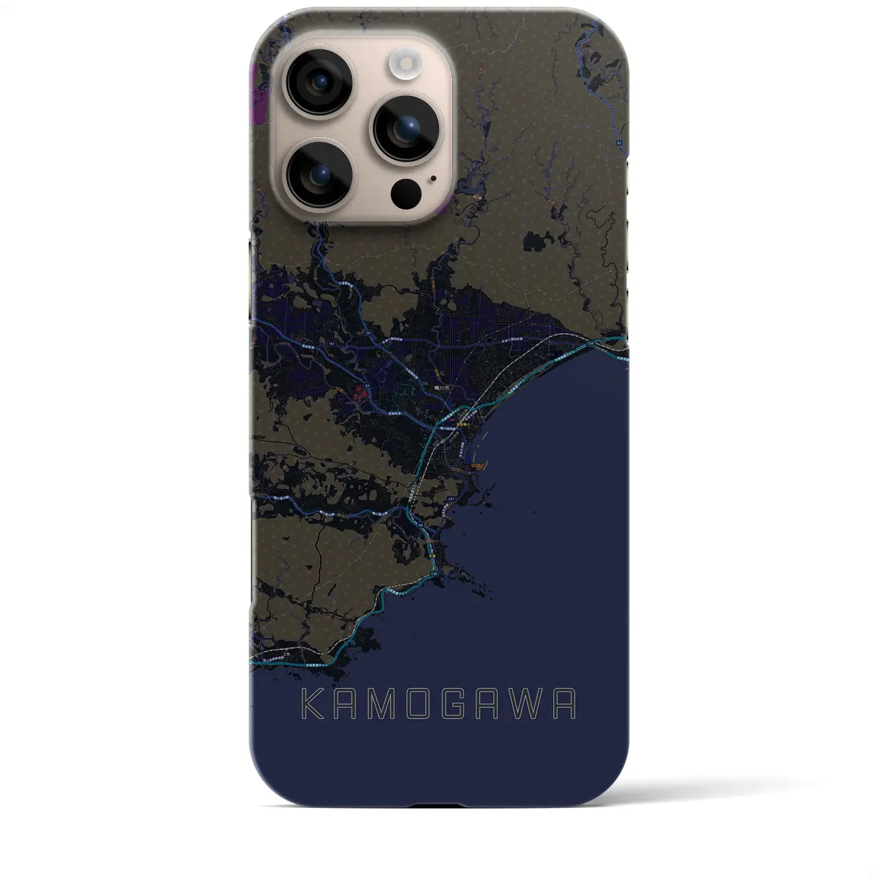 【鴨川(千葉県)】地図柄iPhoneケース(バックカバータイプ)