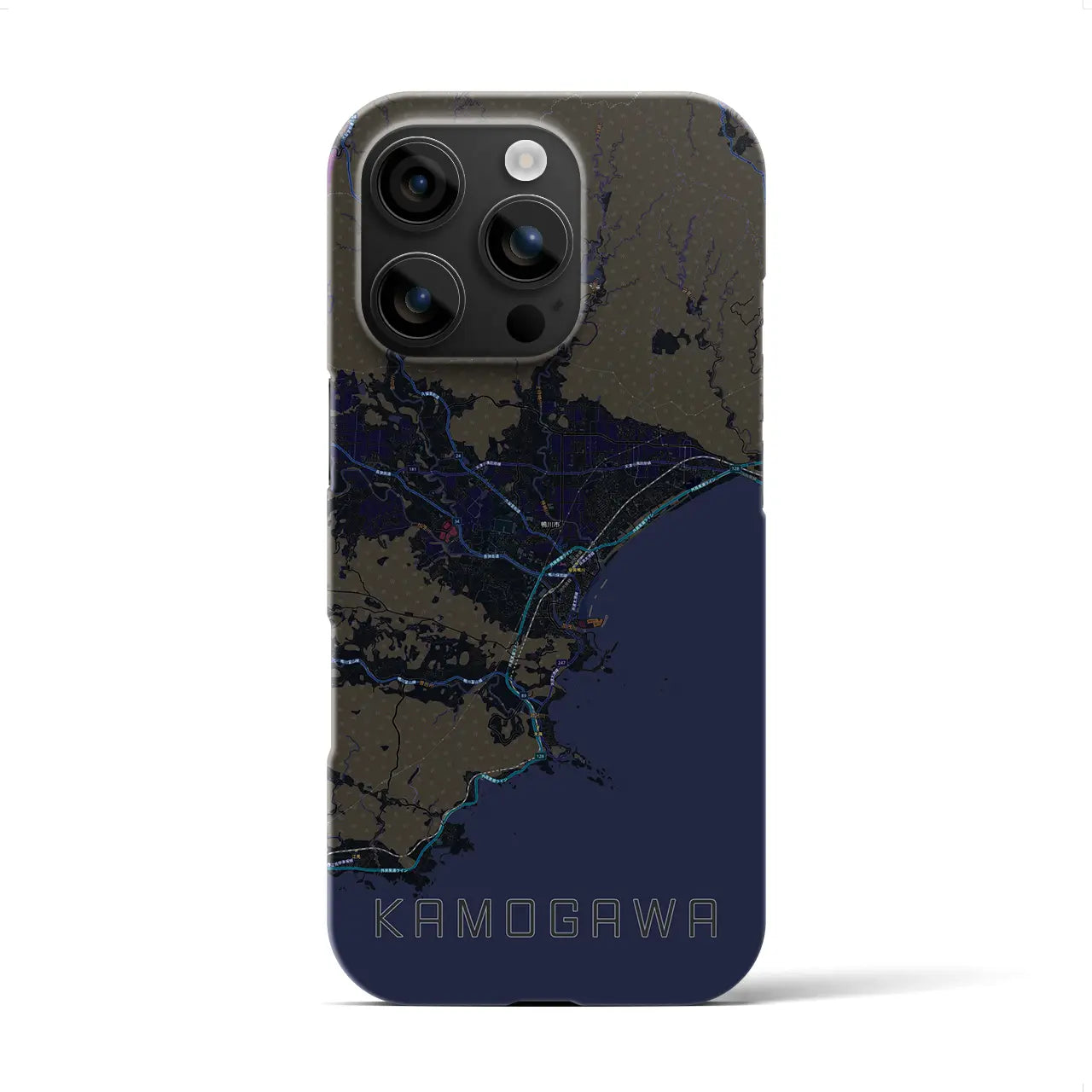 【鴨川(千葉県)】地図柄iPhoneケース(バックカバータイプ)