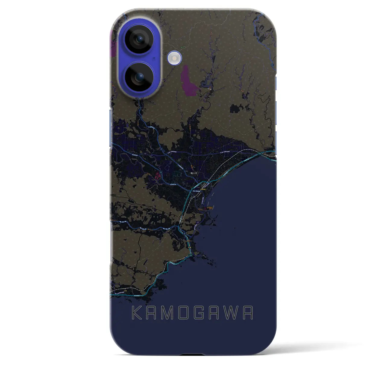 【鴨川(千葉県)】地図柄iPhoneケース(バックカバータイプ)