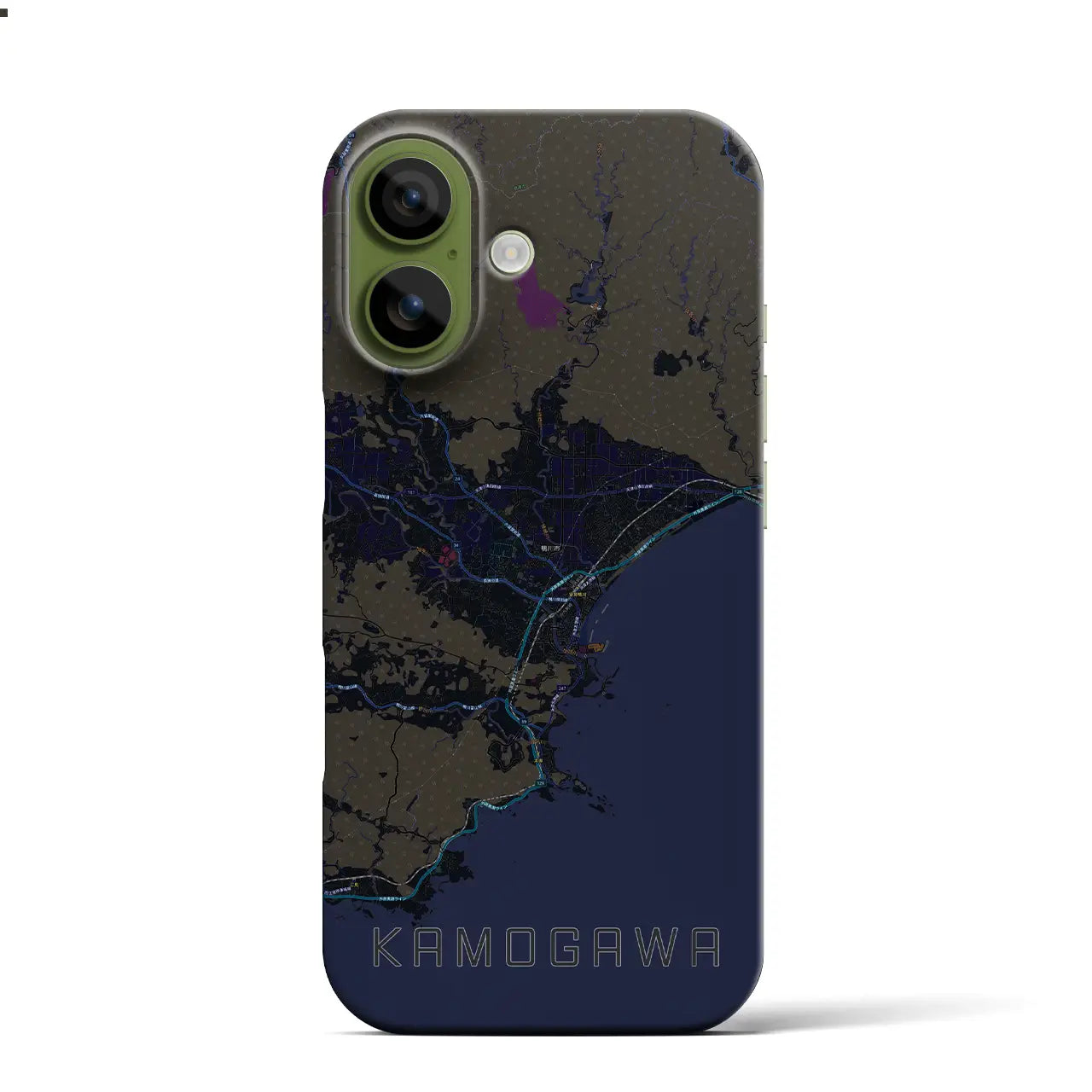 【鴨川(千葉県)】地図柄iPhoneケース(バックカバータイプ)