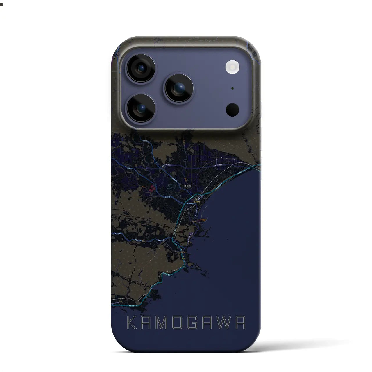 【鴨川(千葉県)】地図柄iPhoneケース(バックカバータイプ)