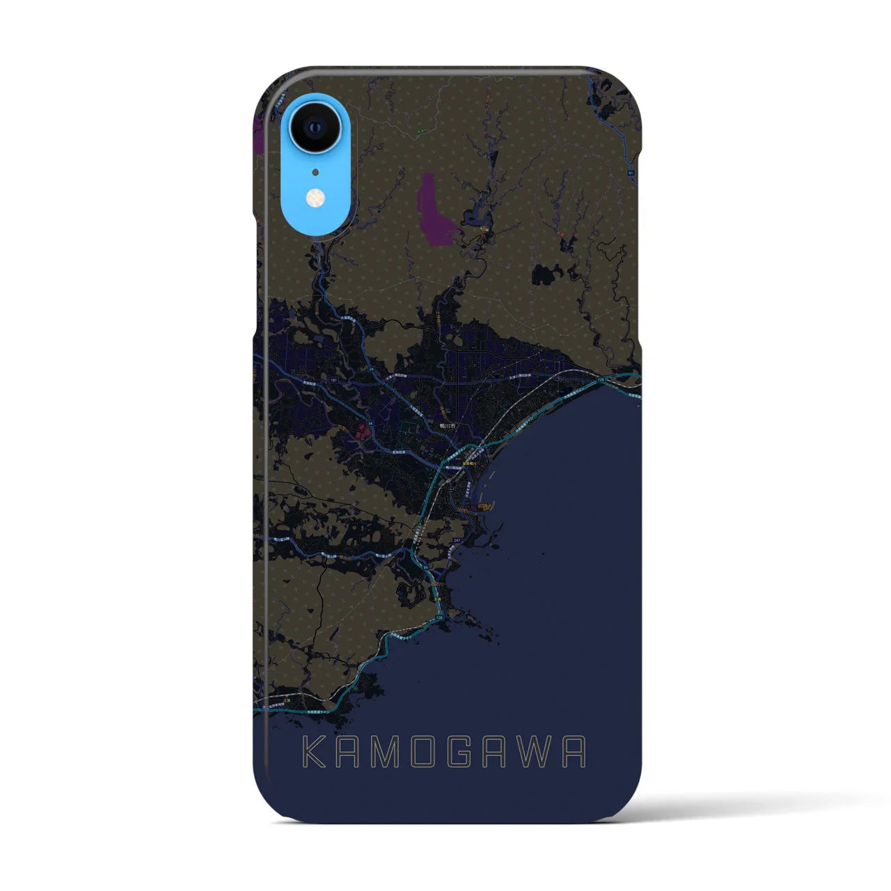 【鴨川(千葉県)】地図柄iPhoneケース(バックカバータイプ)