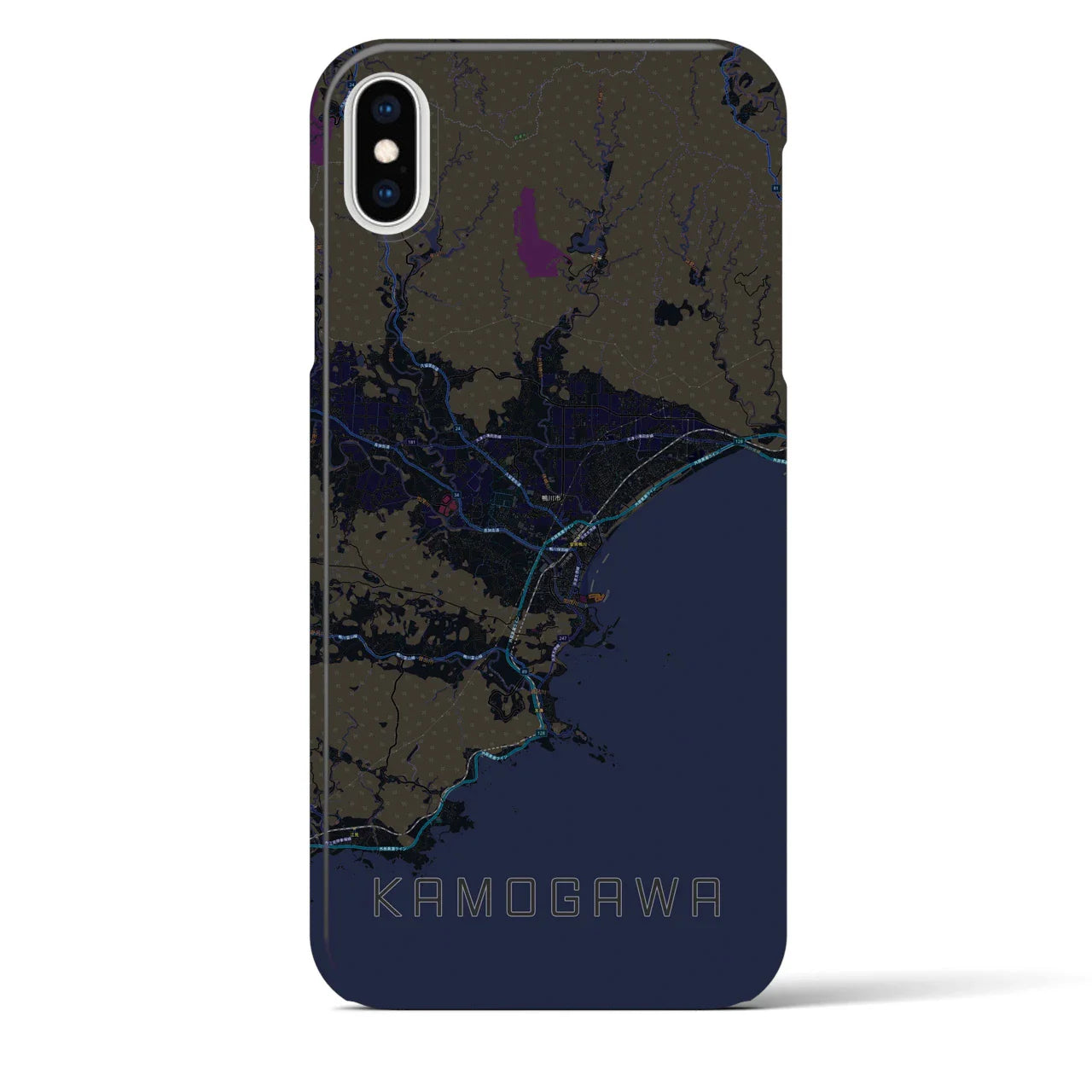 【鴨川(千葉県)】地図柄iPhoneケース(バックカバータイプ)