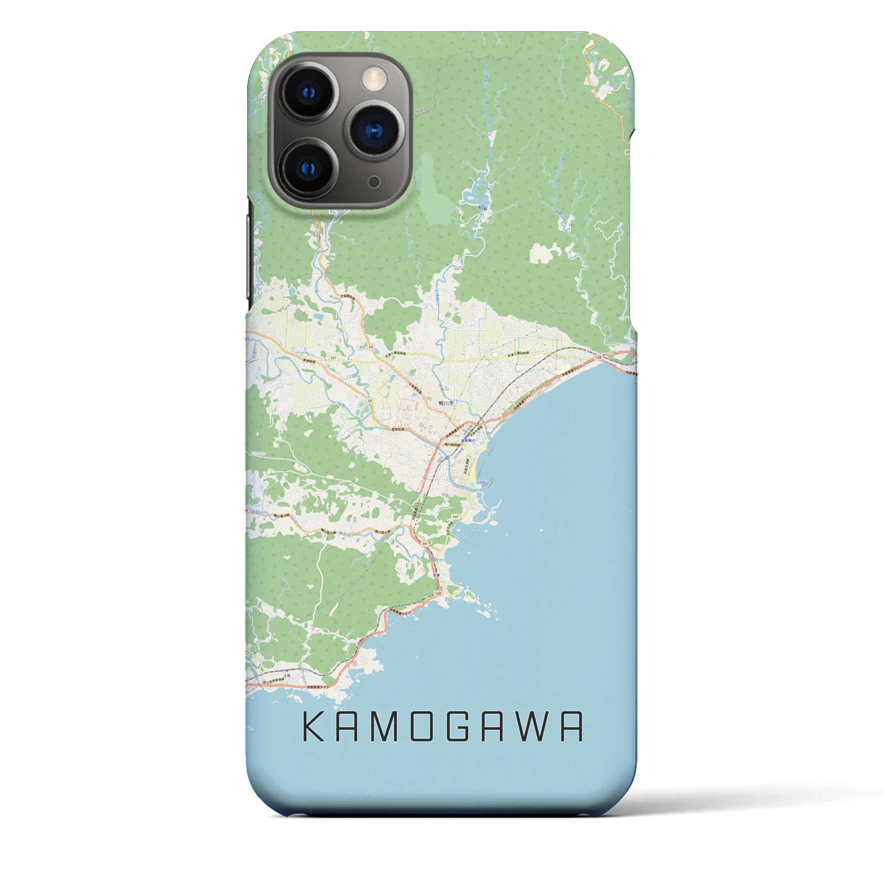【鴨川(千葉県)】地図柄iPhoneケース(バックカバータイプ)
