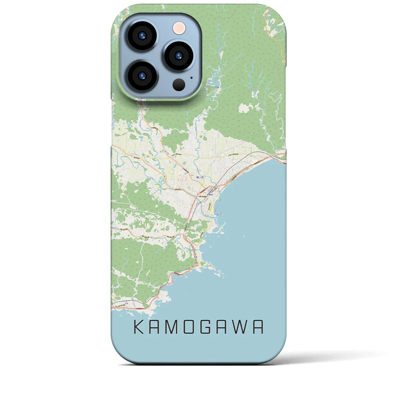 【鴨川(千葉県)】地図柄iPhoneケース(バックカバータイプ)