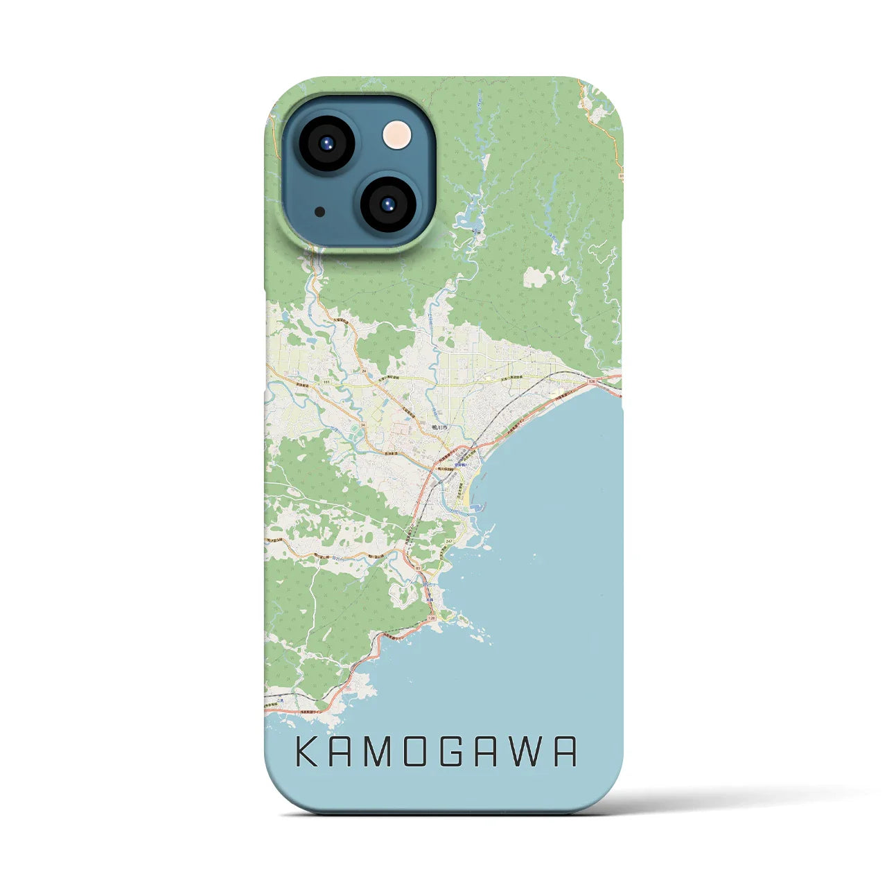 【鴨川(千葉県)】地図柄iPhoneケース(バックカバータイプ)