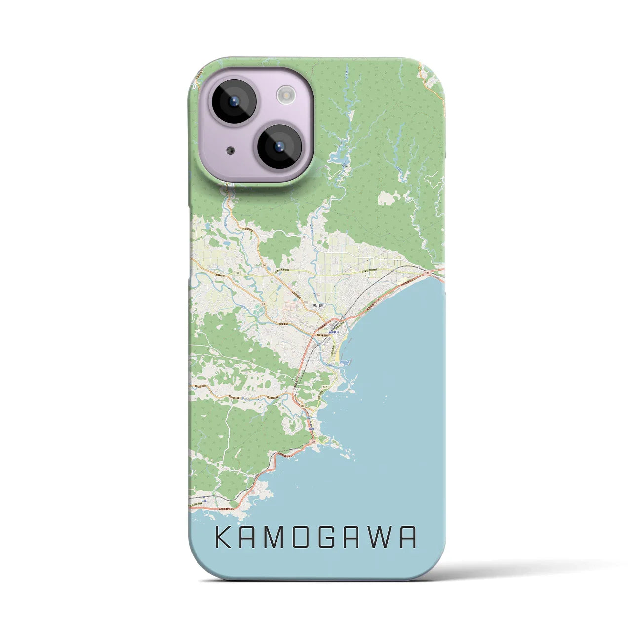 【鴨川(千葉県)】地図柄iPhoneケース(バックカバータイプ)