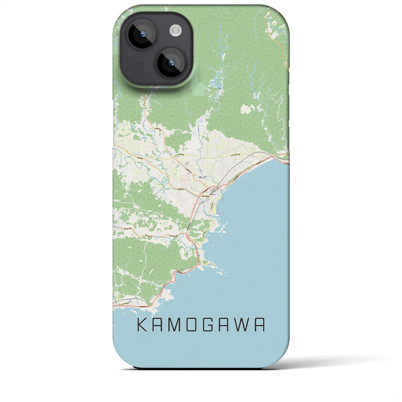 【鴨川(千葉県)】地図柄iPhoneケース(バックカバータイプ)