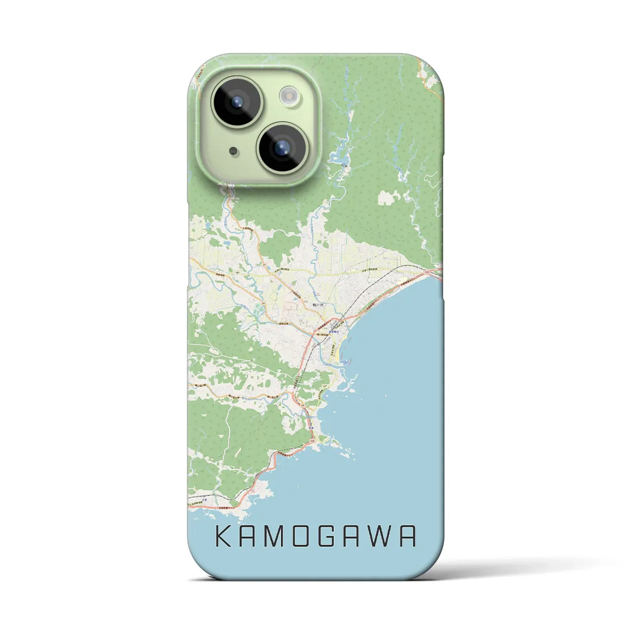 【鴨川(千葉県)】地図柄iPhoneケース(バックカバータイプ)