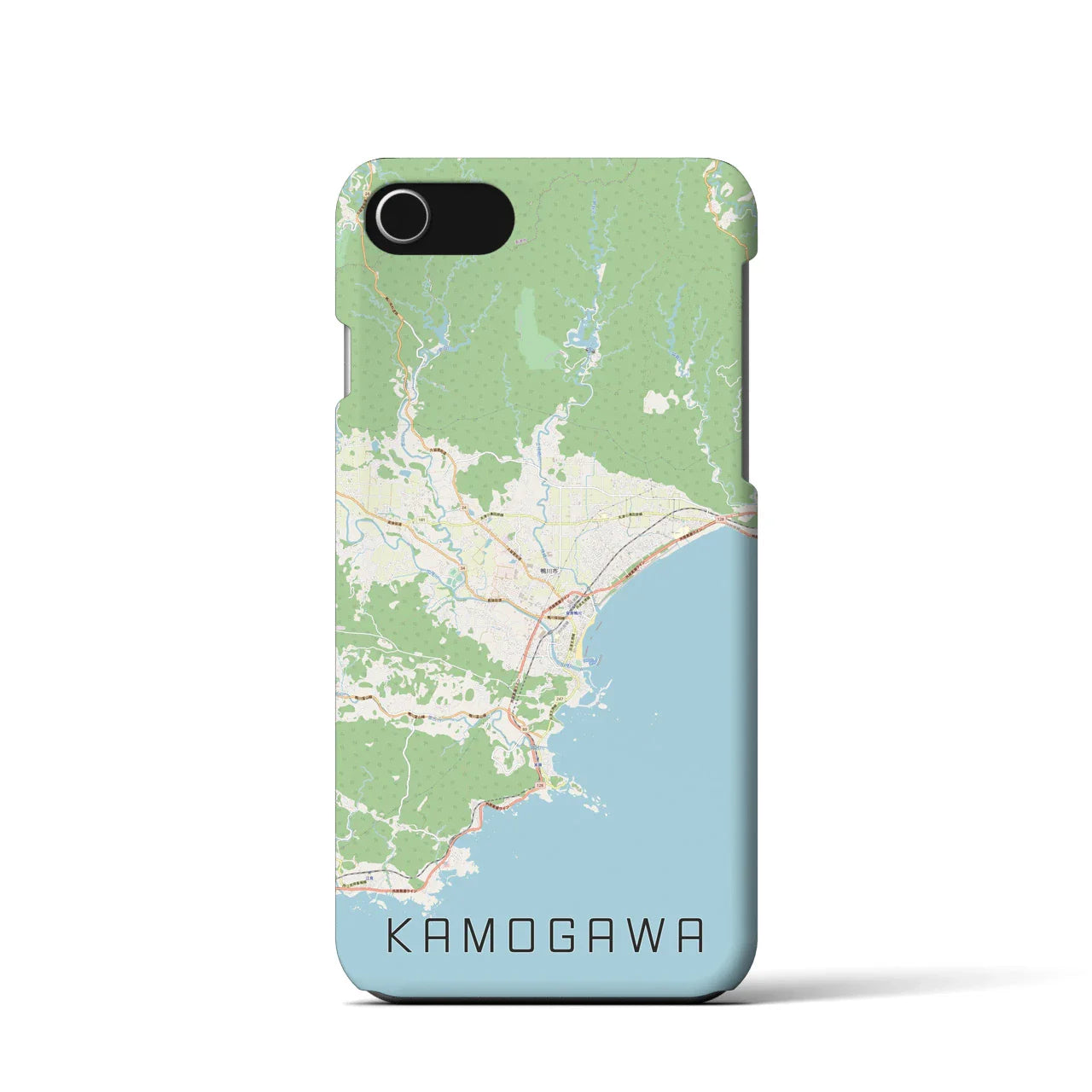 【鴨川(千葉県)】地図柄iPhoneケース(バックカバータイプ)