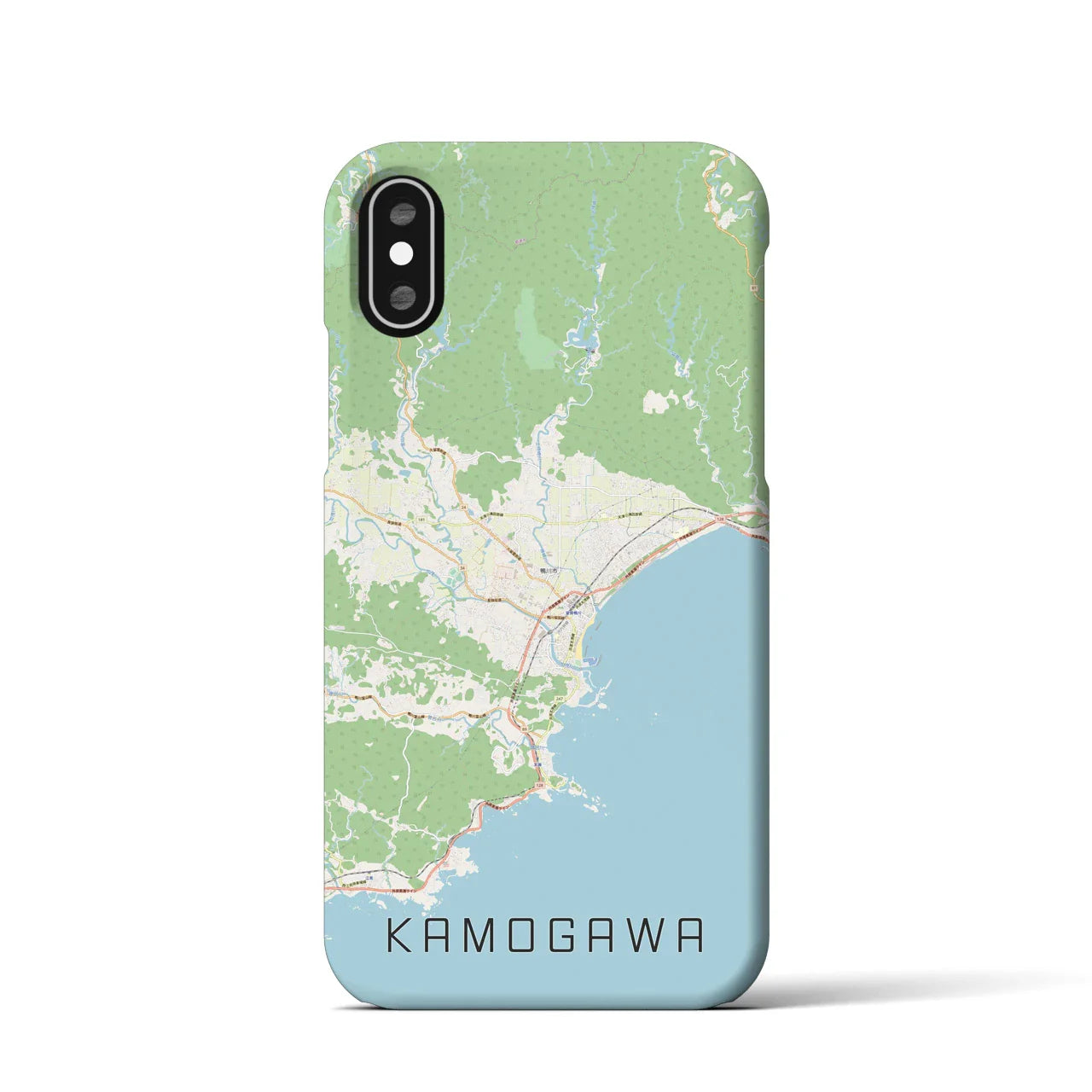【鴨川(千葉県)】地図柄iPhoneケース(バックカバータイプ)