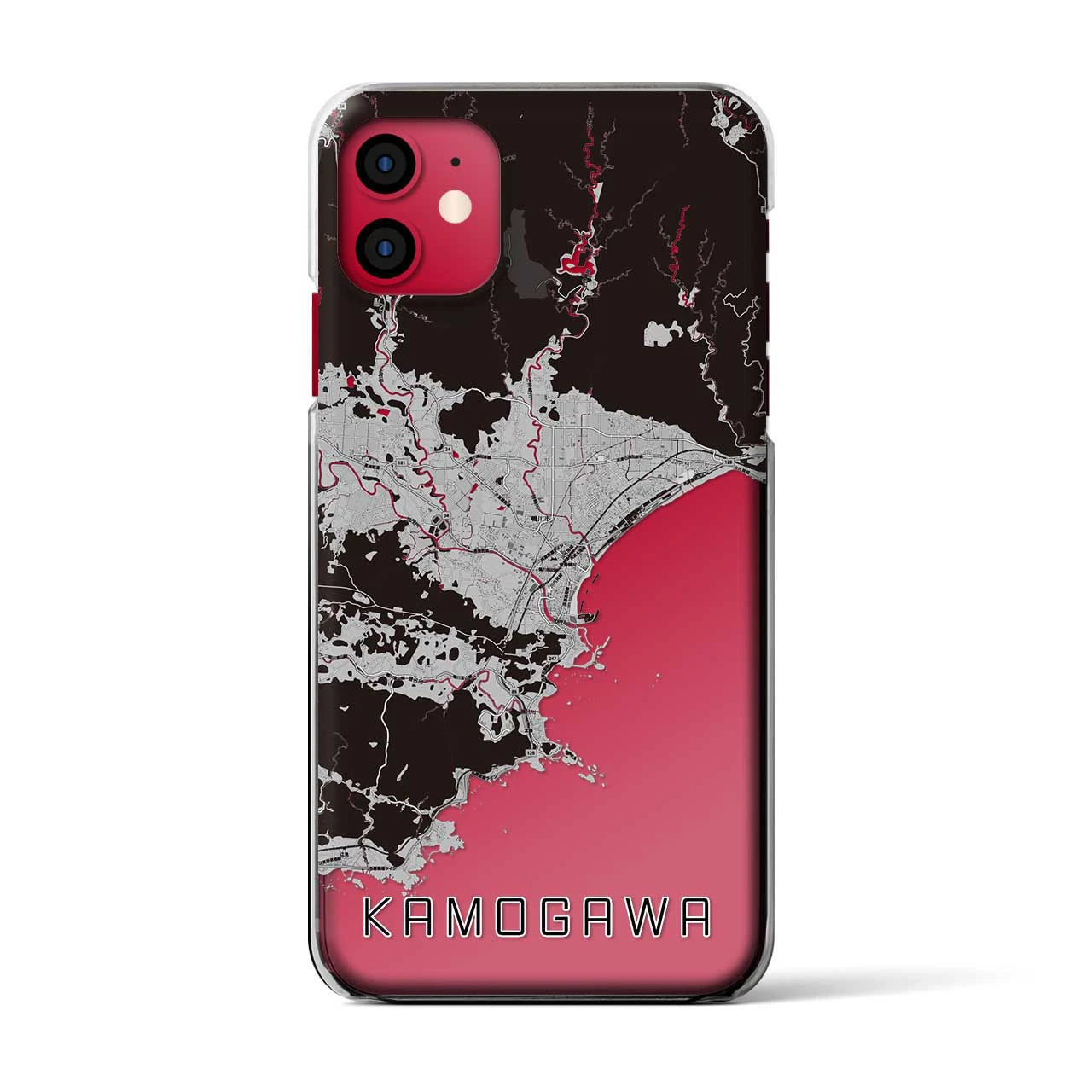 【鴨川(千葉県)】地図柄iPhoneケース(クリアタイプ)