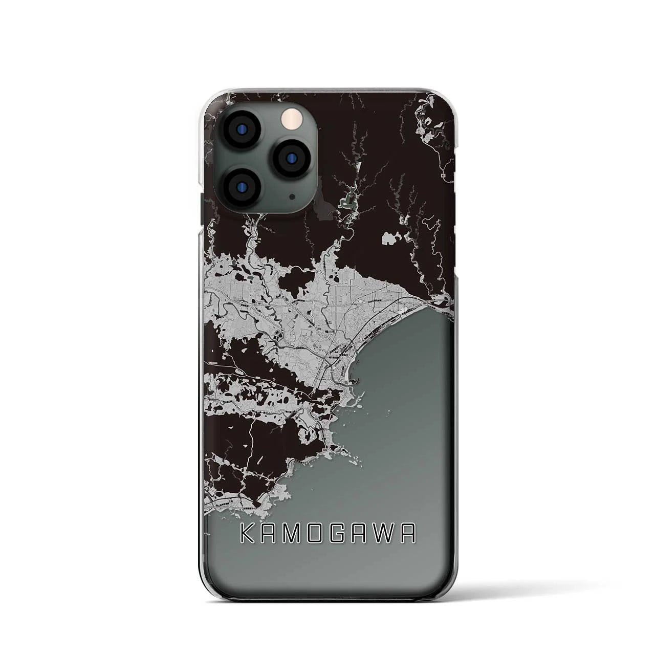 【鴨川(千葉県)】地図柄iPhoneケース(クリアタイプ)