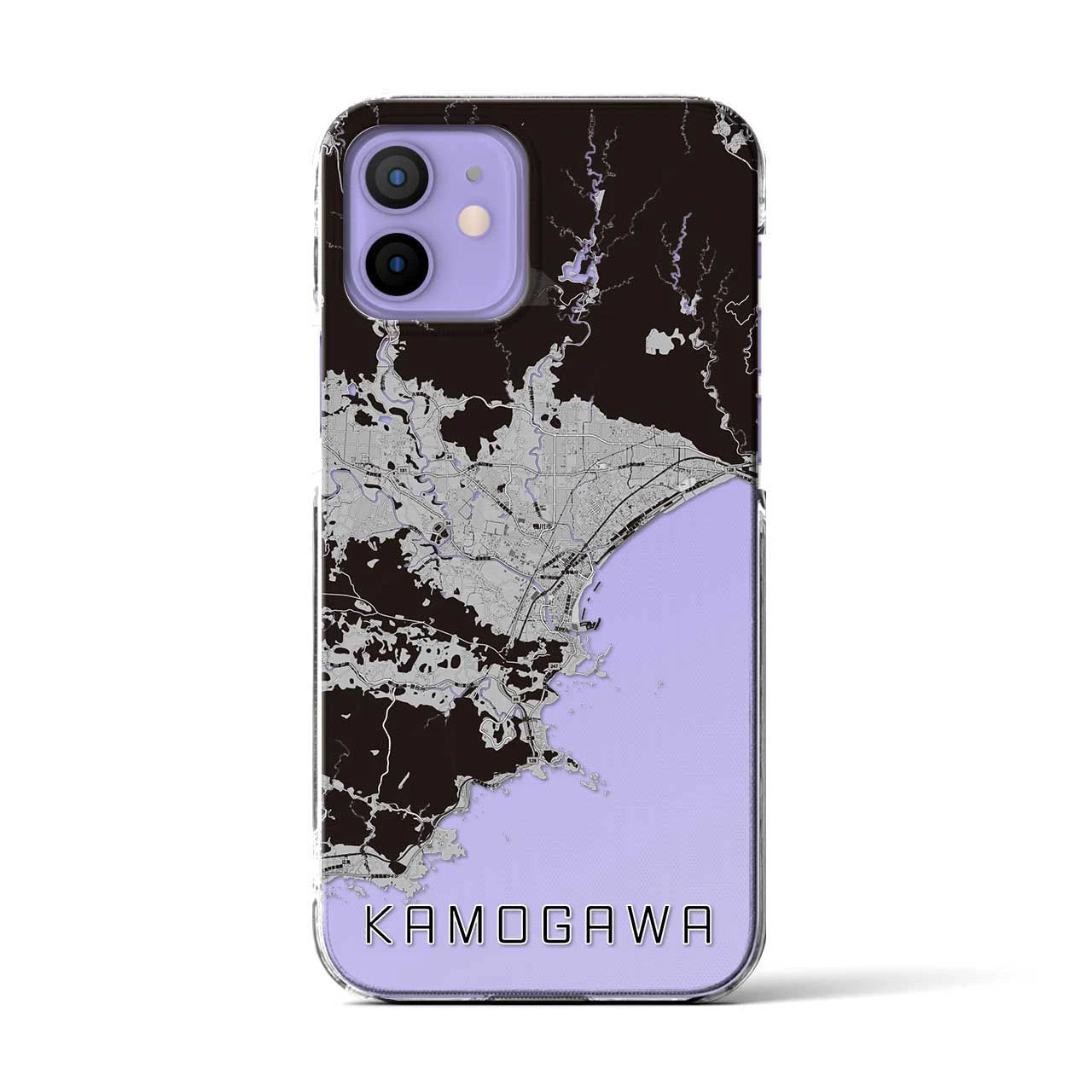 【鴨川(千葉県)】地図柄iPhoneケース(クリアタイプ)