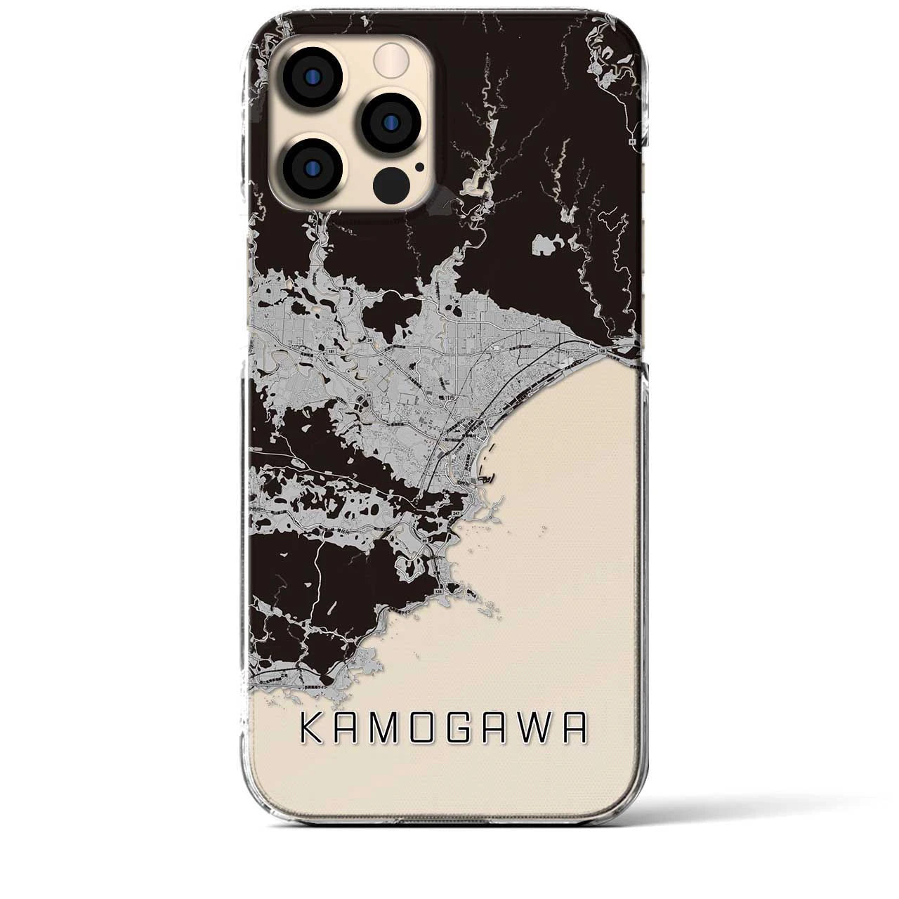 【鴨川(千葉県)】地図柄iPhoneケース(クリアタイプ)