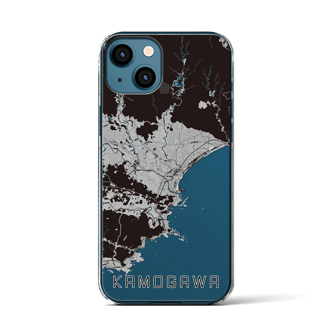 【鴨川(千葉県)】地図柄iPhoneケース(クリアタイプ)