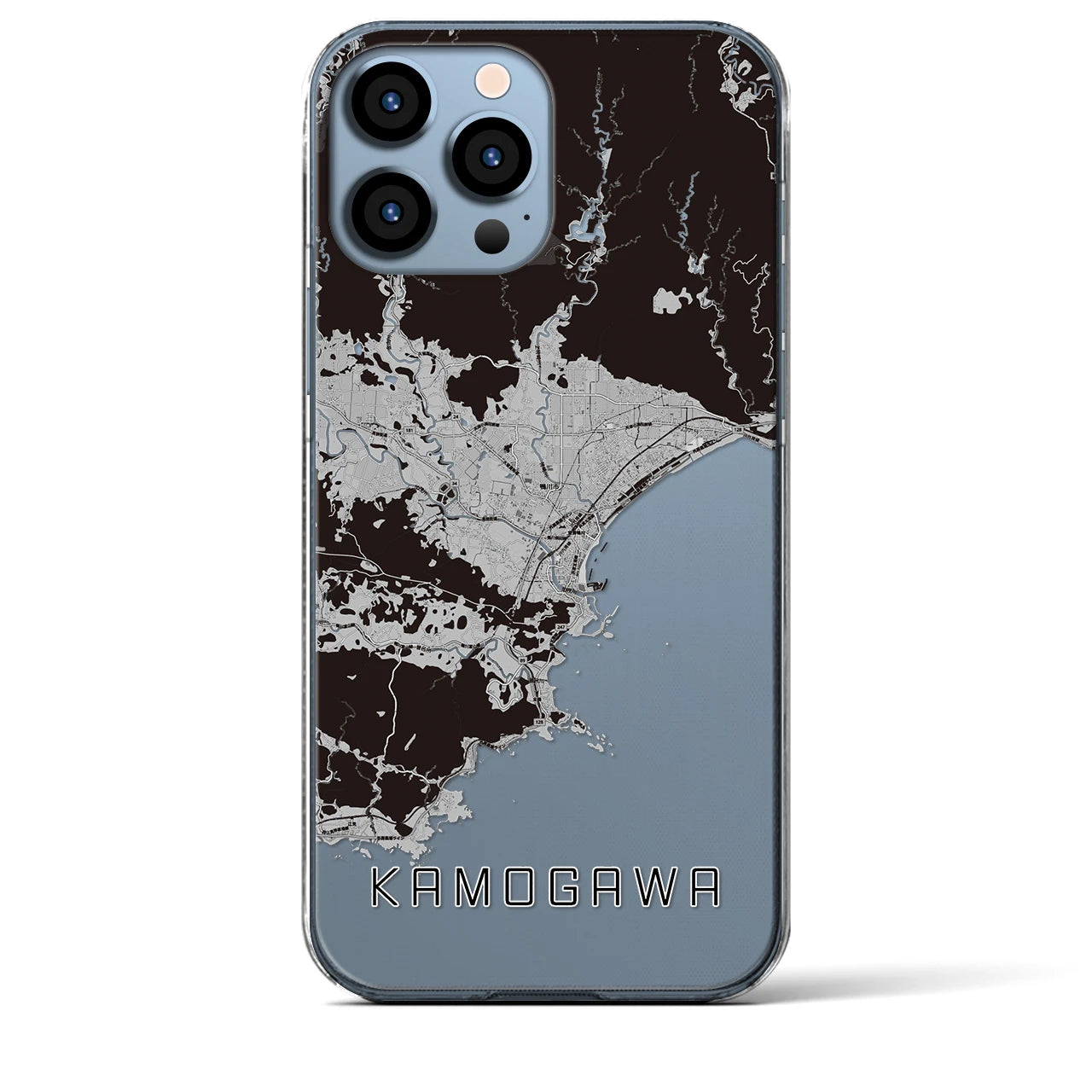 【鴨川(千葉県)】地図柄iPhoneケース(クリアタイプ)