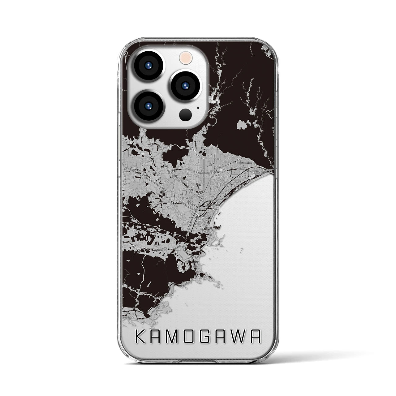 【鴨川(千葉県)】地図柄iPhoneケース(クリアタイプ)