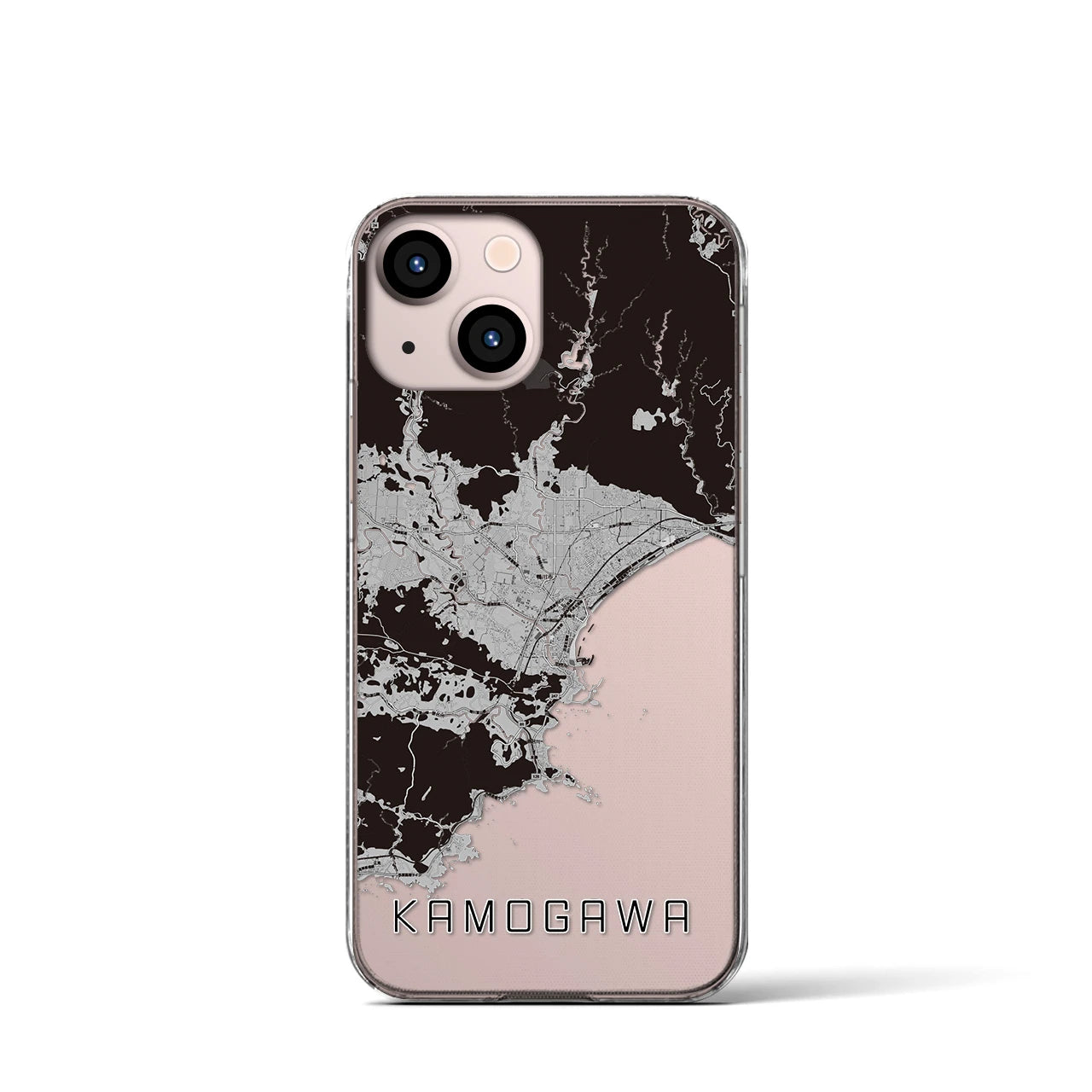 【鴨川(千葉県)】地図柄iPhoneケース(クリアタイプ)