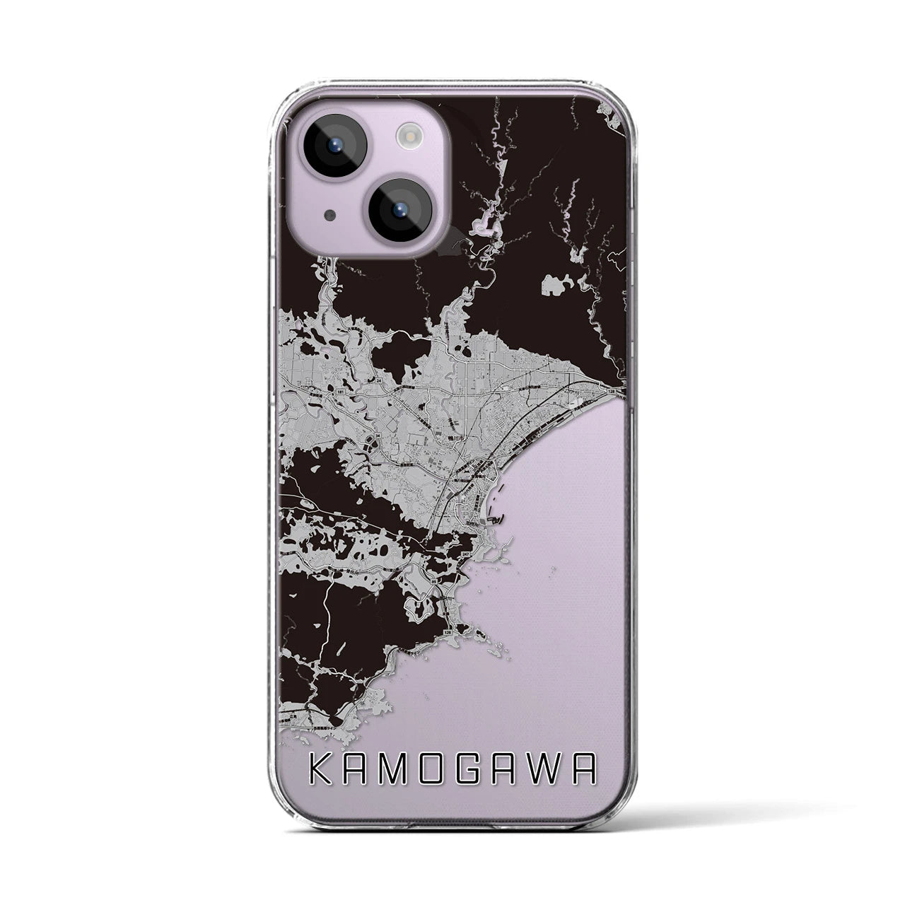 【鴨川(千葉県)】地図柄iPhoneケース(クリアタイプ)