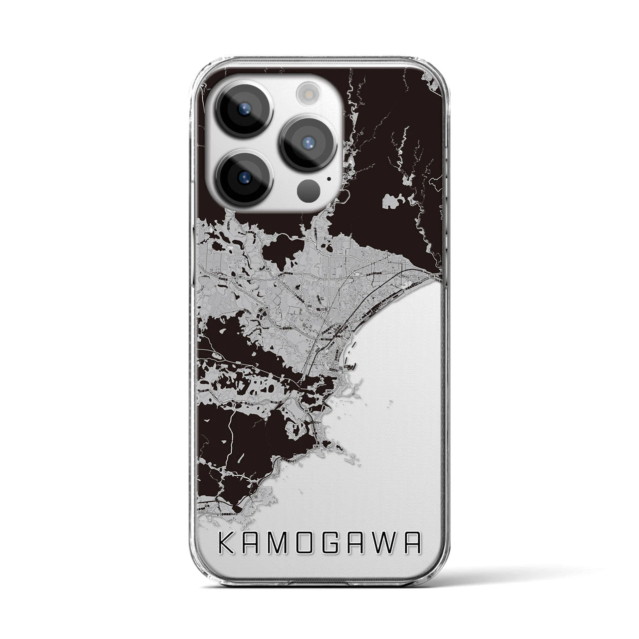 【鴨川(千葉県)】地図柄iPhoneケース(クリアタイプ)