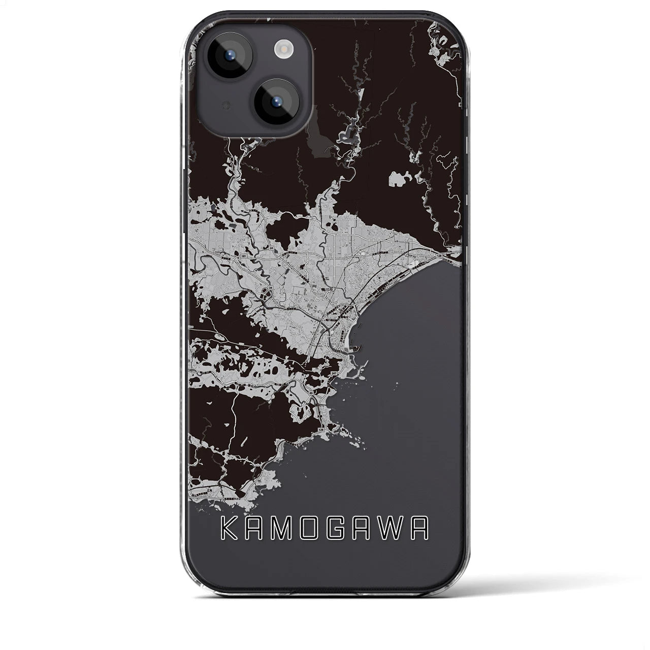 【鴨川(千葉県)】地図柄iPhoneケース(クリアタイプ)