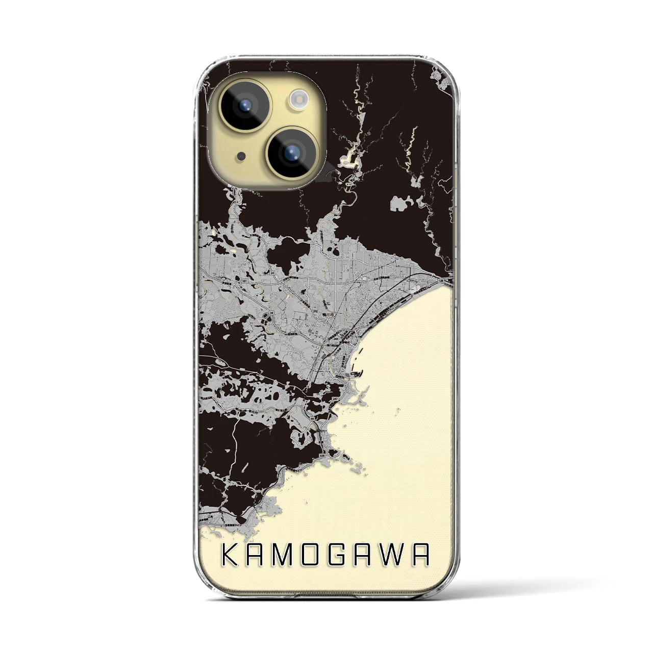 【鴨川(千葉県)】地図柄iPhoneケース(クリアタイプ)