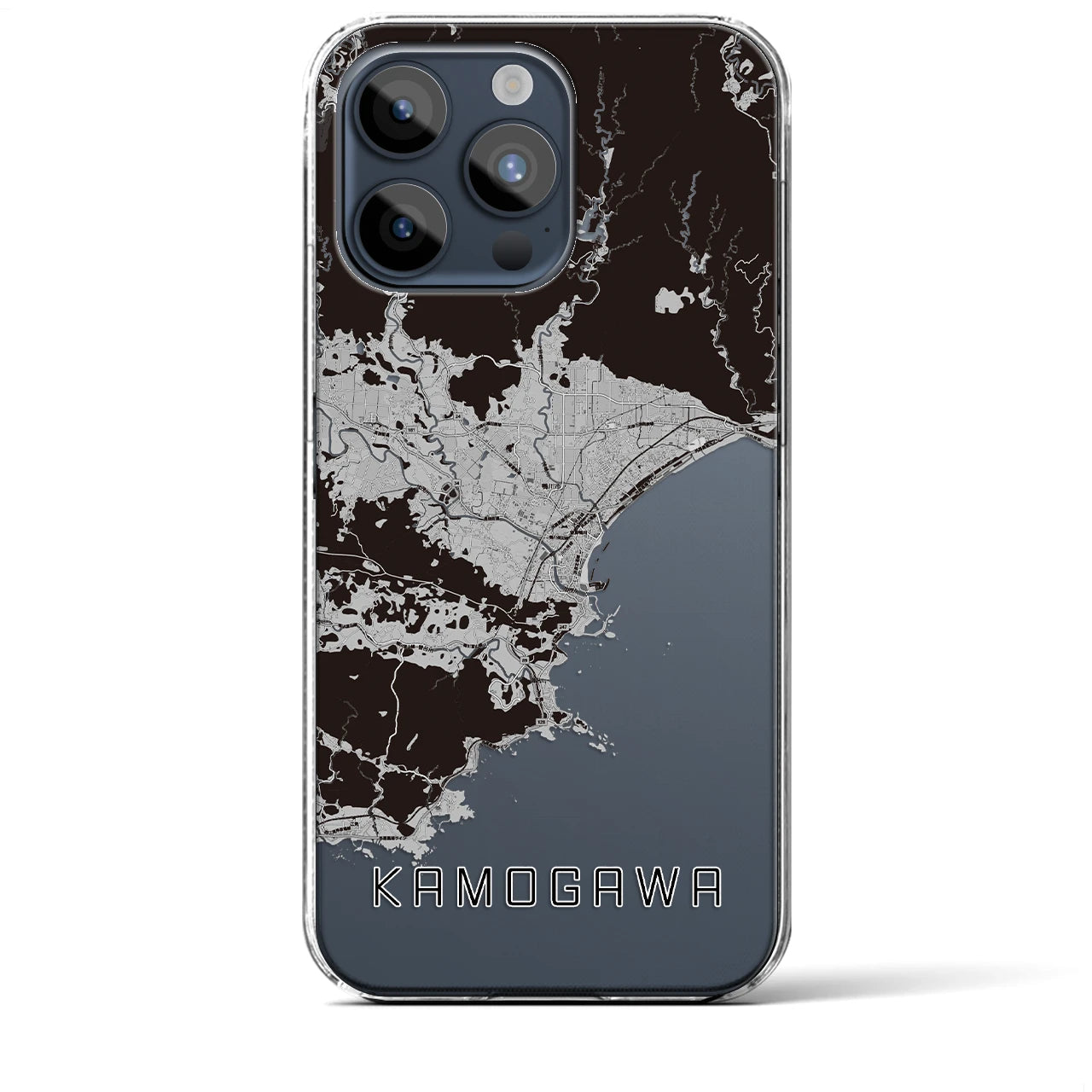 【鴨川(千葉県)】地図柄iPhoneケース(クリアタイプ)