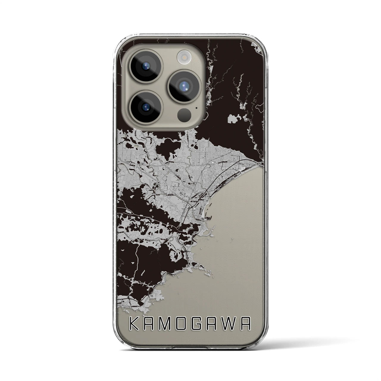 【鴨川(千葉県)】地図柄iPhoneケース(クリアタイプ)