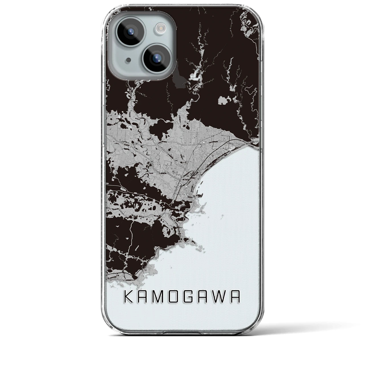 【鴨川(千葉県)】地図柄iPhoneケース(クリアタイプ)