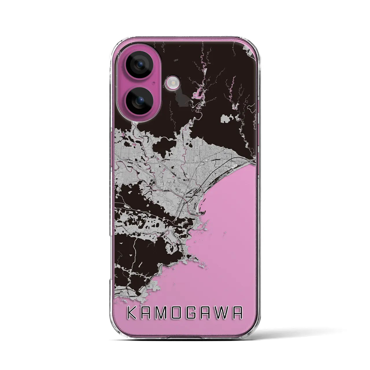 【鴨川(千葉県)】地図柄iPhoneケース(クリアタイプ)