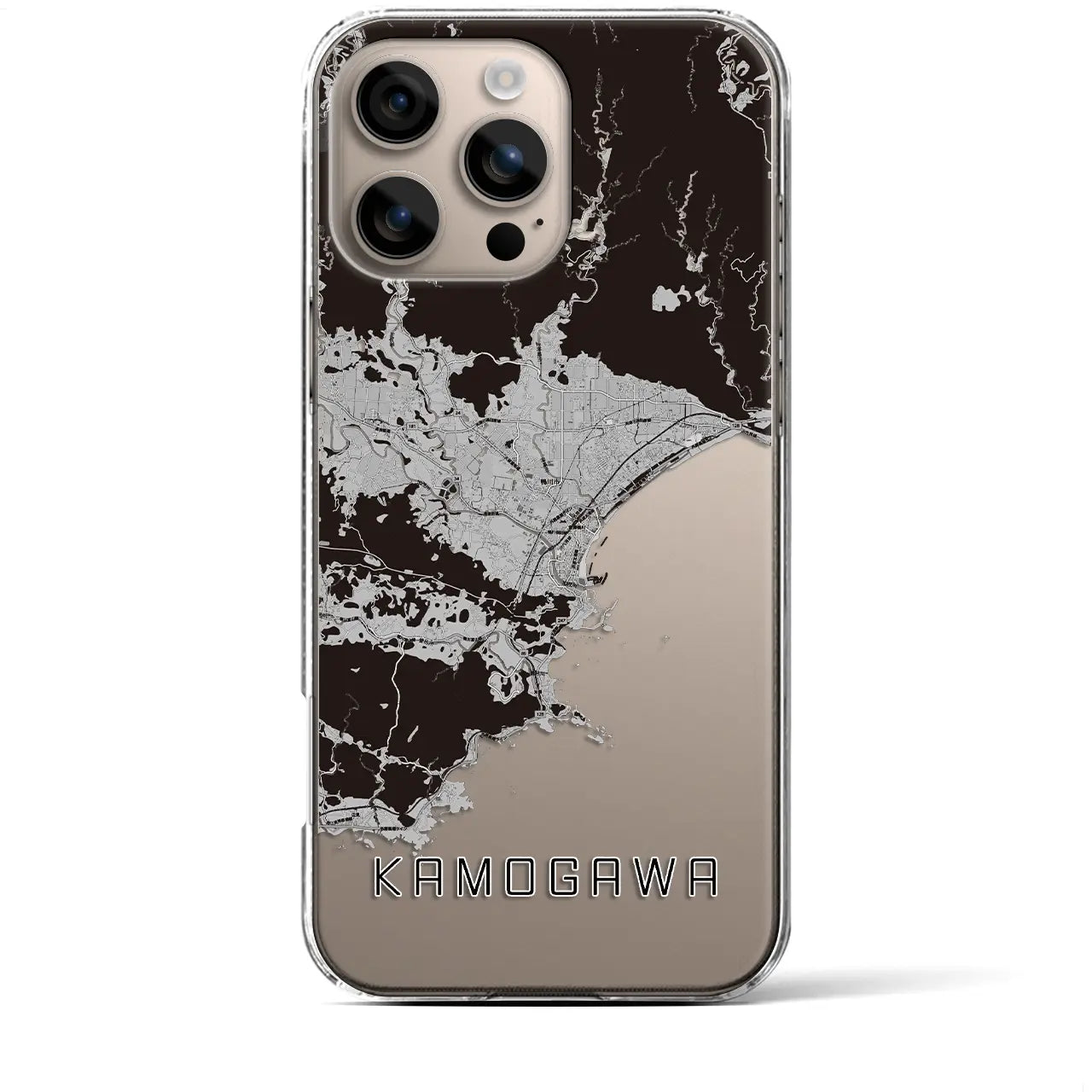 【鴨川(千葉県)】地図柄iPhoneケース(クリアタイプ)