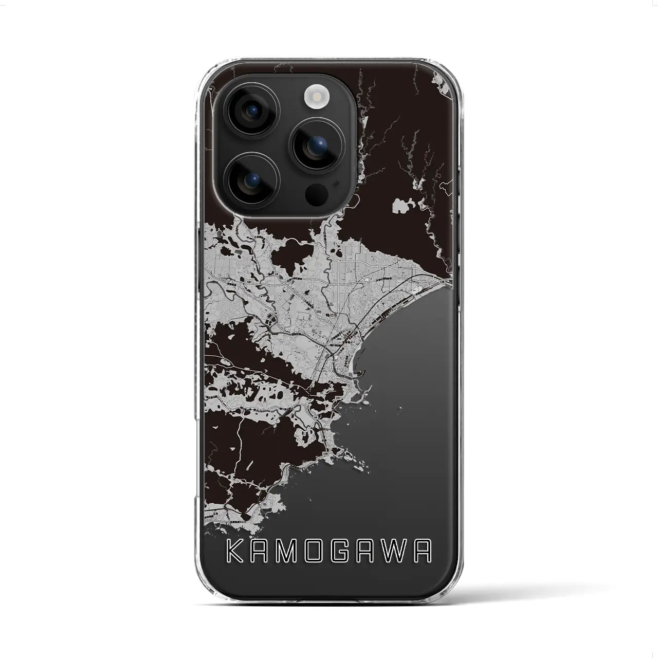 【鴨川(千葉県)】地図柄iPhoneケース(クリアタイプ)
