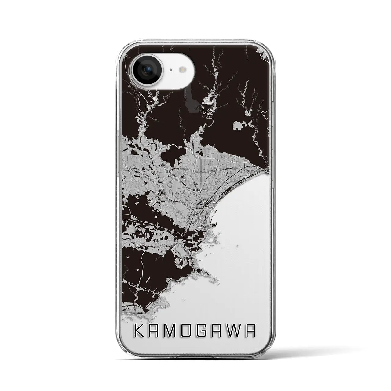 【鴨川(千葉県)】地図柄iPhoneケース(クリアタイプ)