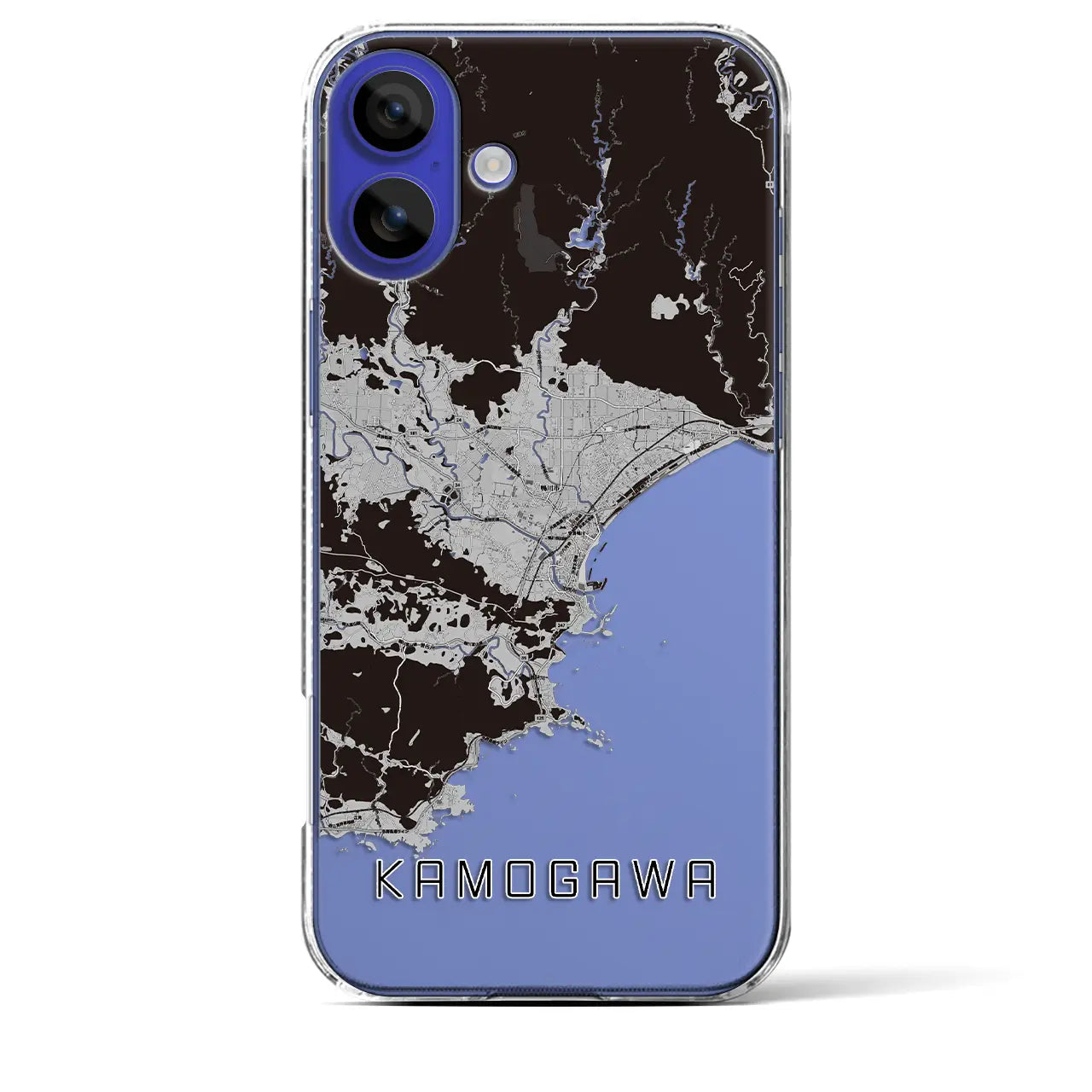 【鴨川(千葉県)】地図柄iPhoneケース(クリアタイプ)