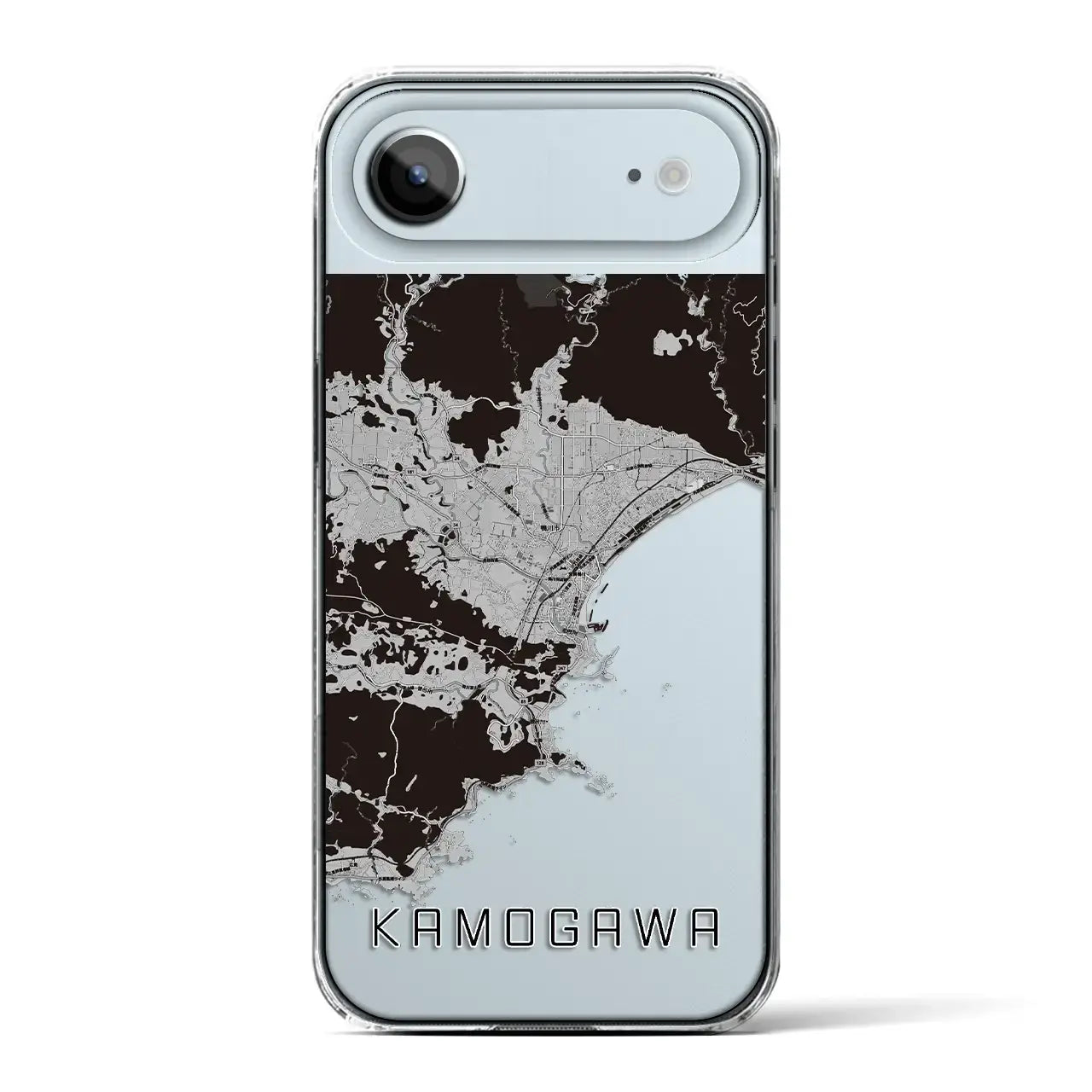 【鴨川(千葉県)】地図柄iPhoneケース(クリアタイプ)モノトーン・iPhone 17 Pro Max 用