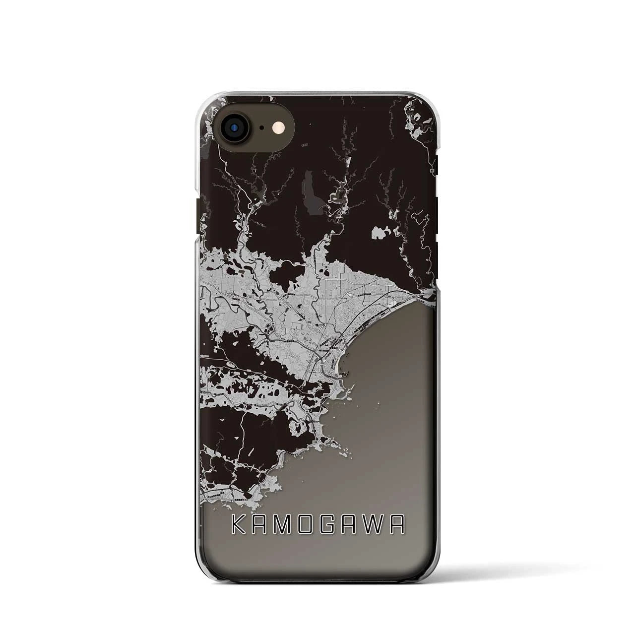 【鴨川(千葉県)】地図柄iPhoneケース(クリアタイプ)