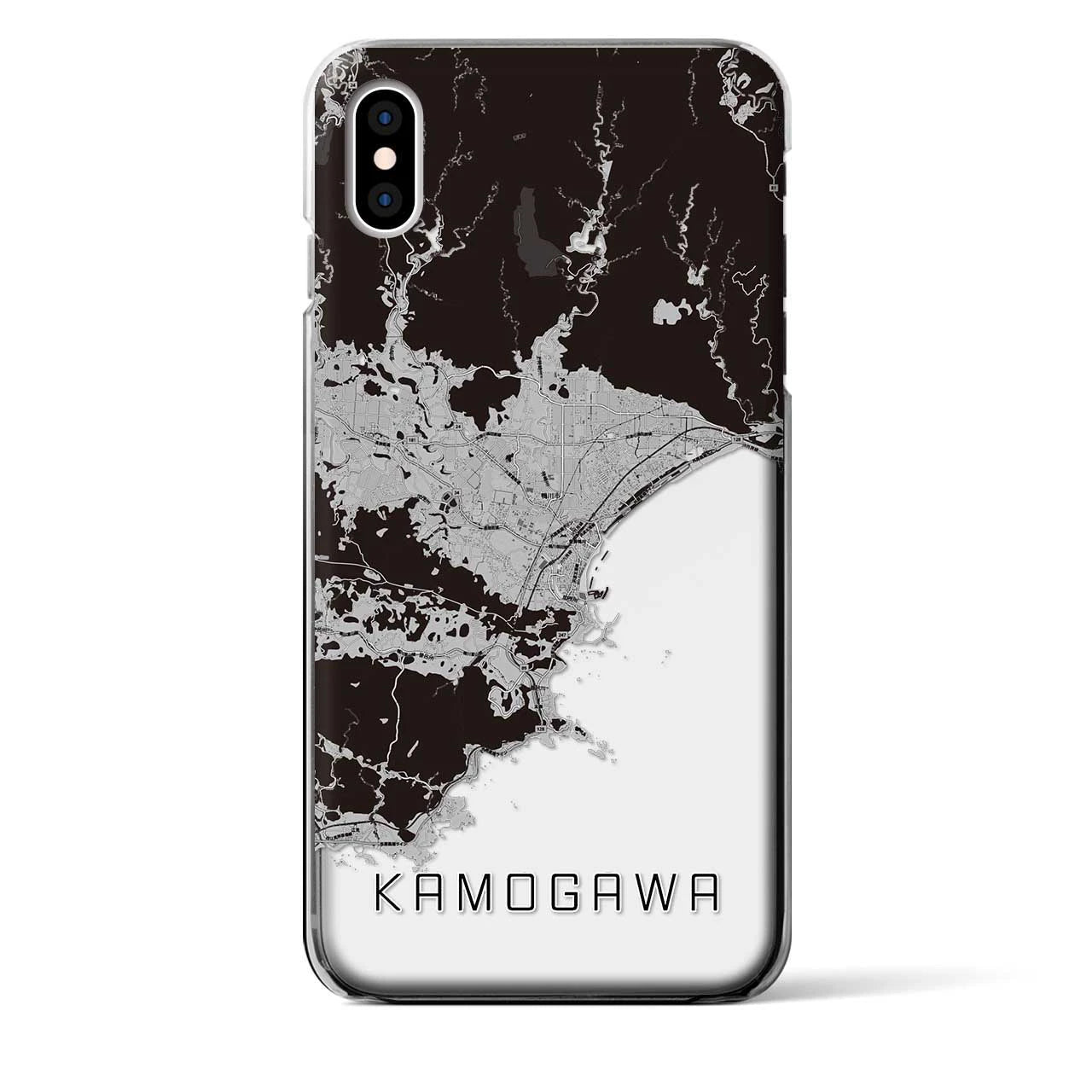 【鴨川(千葉県)】地図柄iPhoneケース(クリアタイプ)