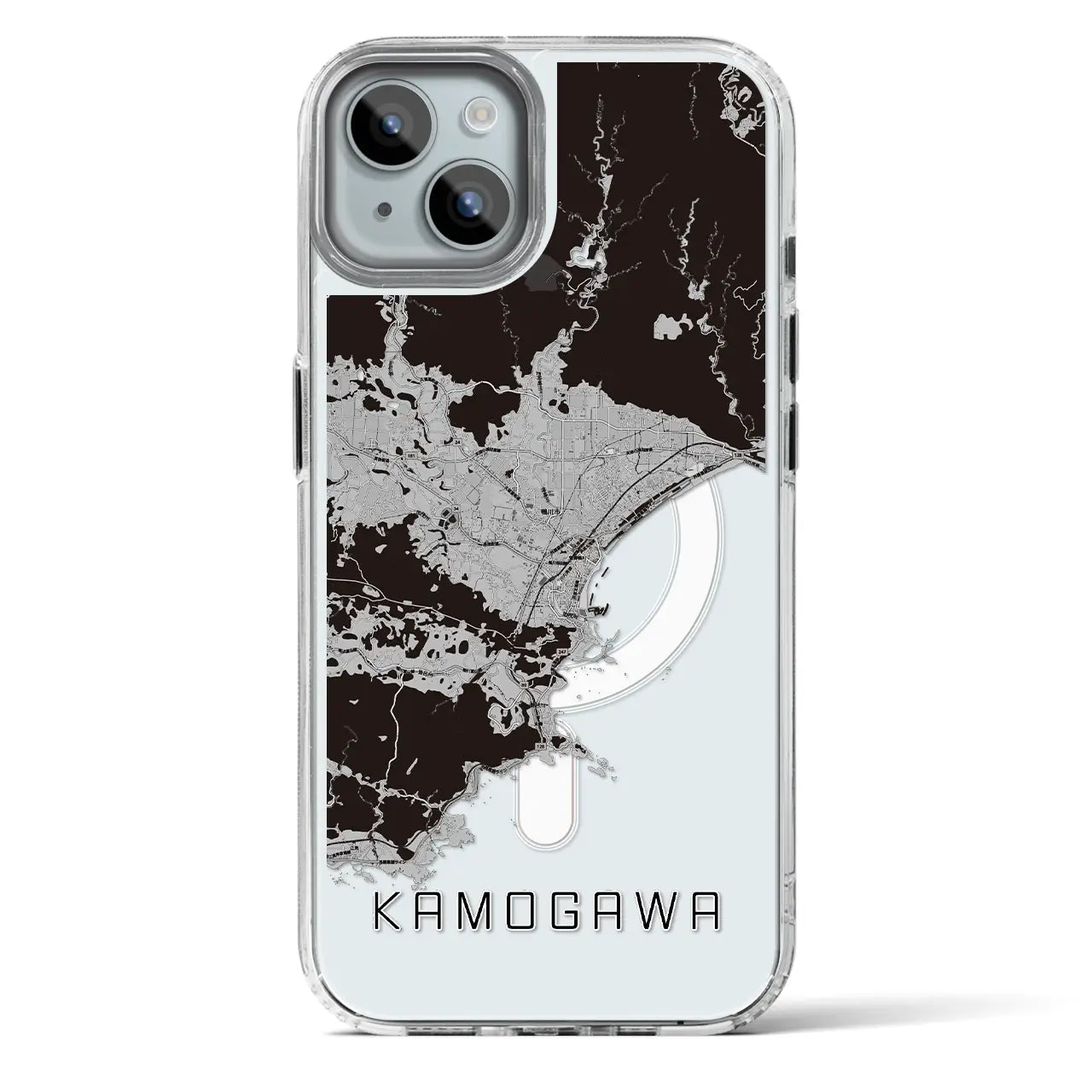 【鴨川(千葉県)】地図柄iPhoneケース(MagSafeタイプ)