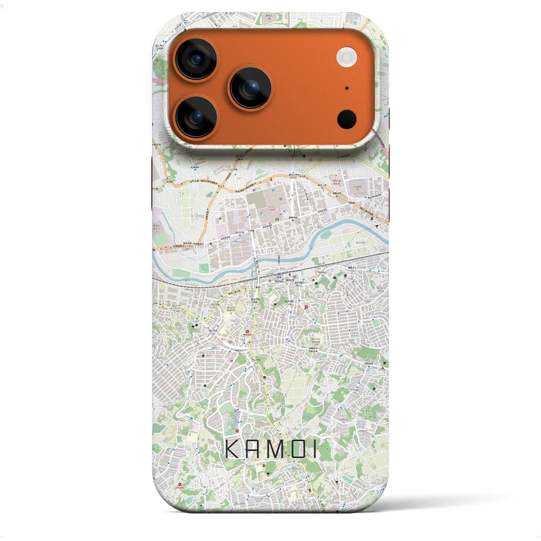 【鴨居(神奈川県)】地図柄iPhoneケース(バックカバータイプ)ブラック・iPhone 17 Pro Max 用