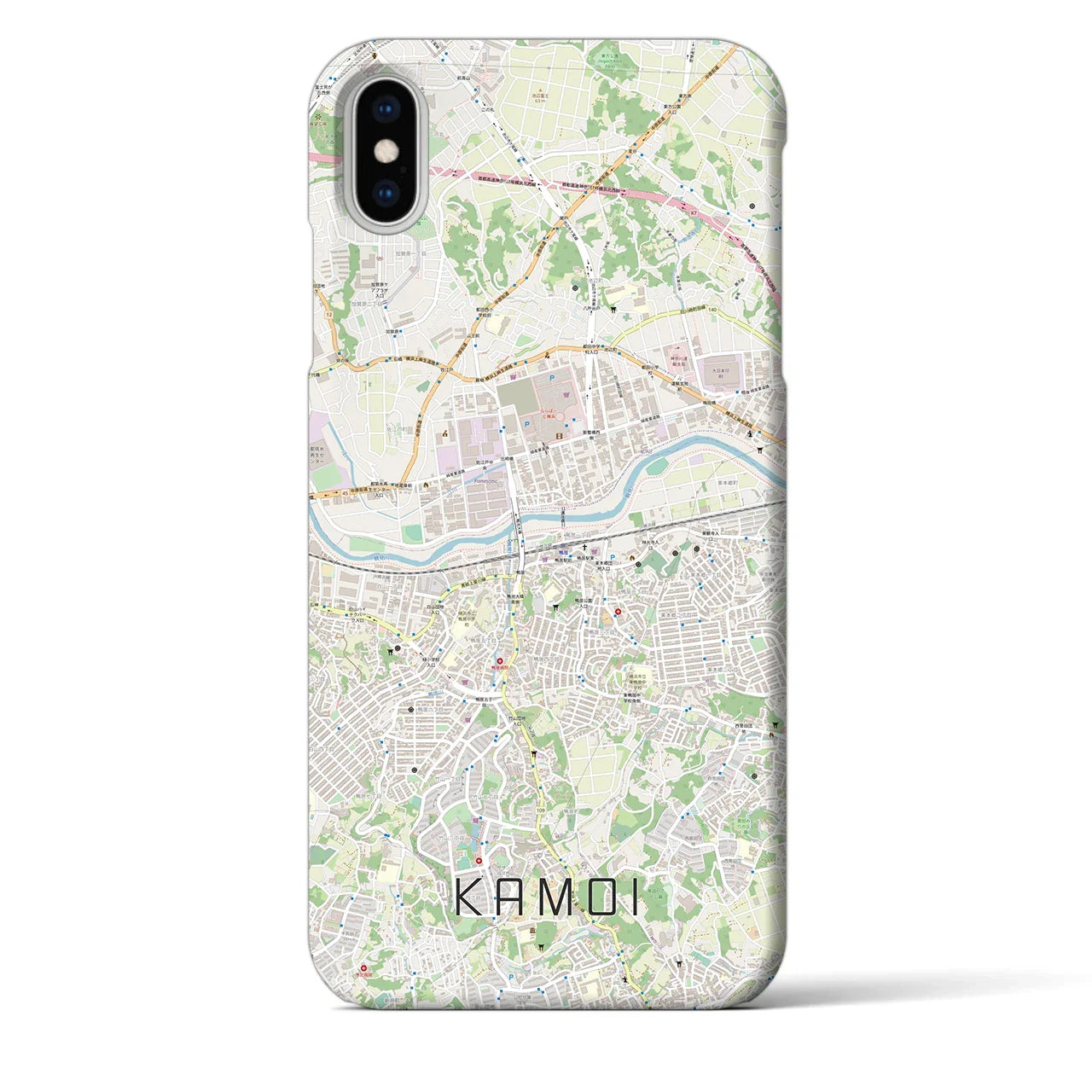 【鴨居(神奈川県)】地図柄iPhoneケース(バックカバータイプ)