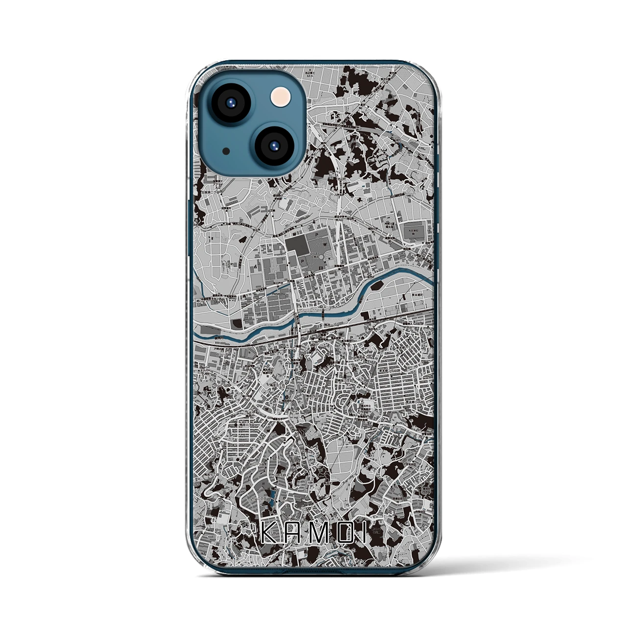 【鴨居(神奈川県)】地図柄iPhoneケース(クリアタイプ)