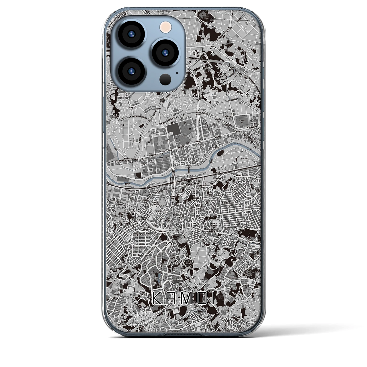 【鴨居(神奈川県)】地図柄iPhoneケース(クリアタイプ)