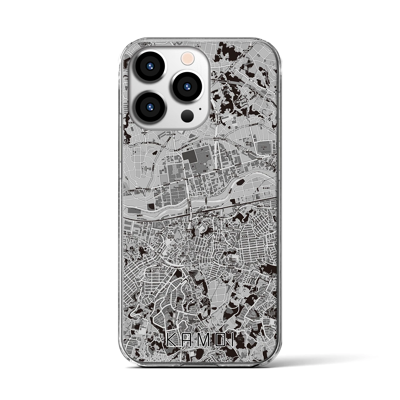 【鴨居(神奈川県)】地図柄iPhoneケース(クリアタイプ)